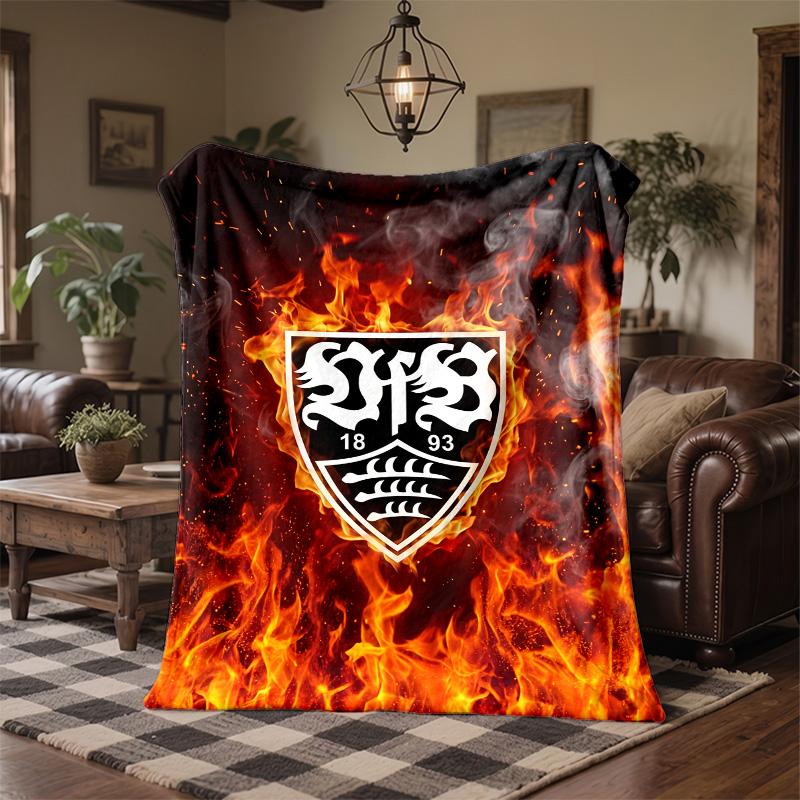 VfB Stuttgart Football Print Flannel Blanket Soft Warm Sofa Bed Throw Blanket For Home Office Bedroom