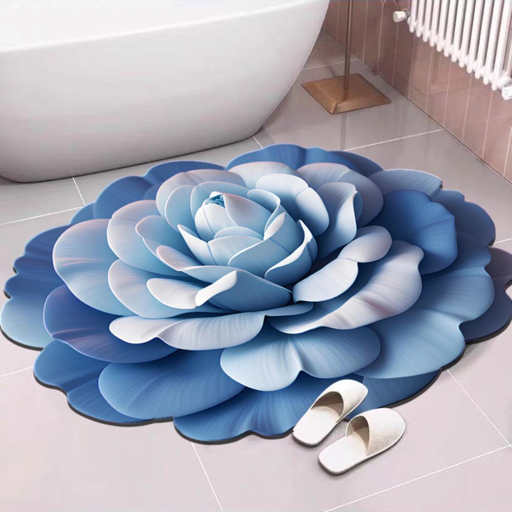 Special-shaped Peony Floor Mat Non-slip Door Gasket  for Living Room Tea Table Bedside