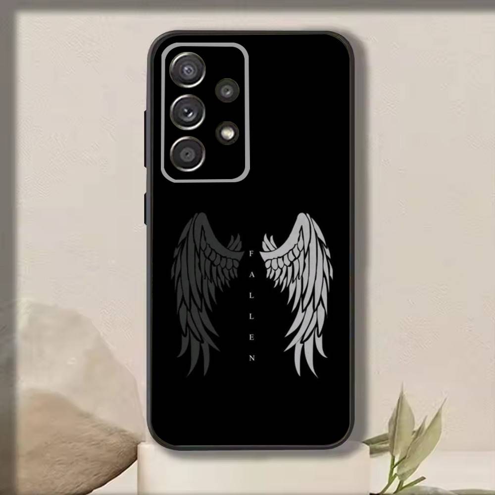 

F-Fallen Angel Wings Art Phone Case For Samsung S25,S24,S21,S22,S23,S30,Ultra,S20,Plus,Fe,Note,10,9,5G Black Cover Samsung S25