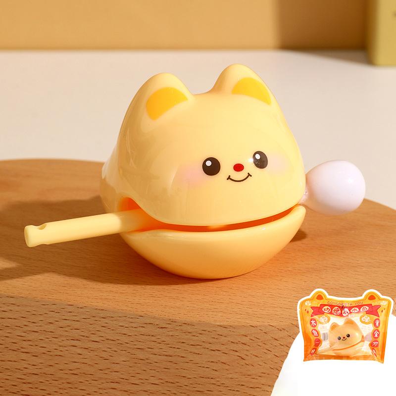 Creative Animal Shape Small Wooden Fish Keychain Funny Cartoon Wooden Fish Percussion Keychain Backpack Decoration Gifts