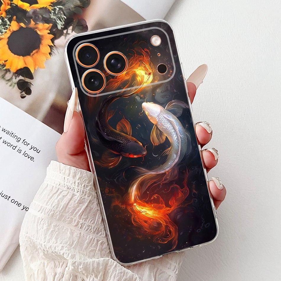 For iPhone 17 Pro Max iPhone17 Air Cool Dragon Tiger Painted Phone Case For iPhone 17Pro 17Air 17ProMax Soft Silicone TPU Cases