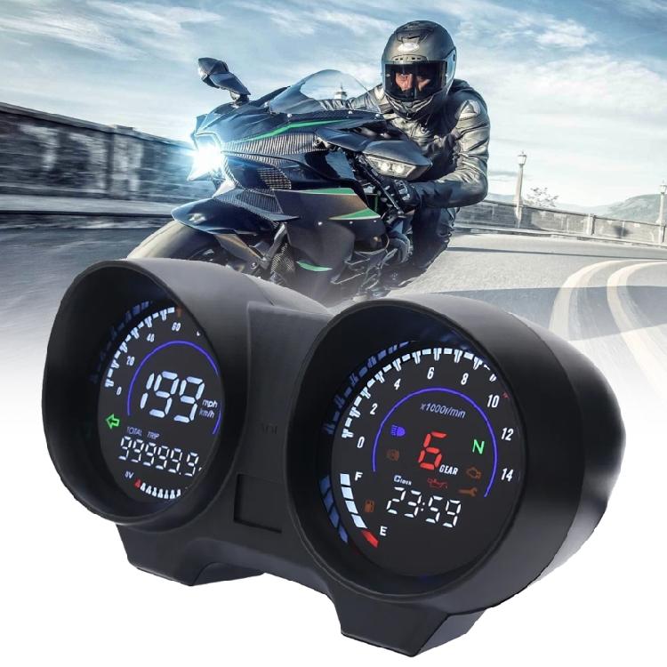 Digital LCD Odometer Dashboard Speedometer Motorbike Instrument Fuel Level Meter