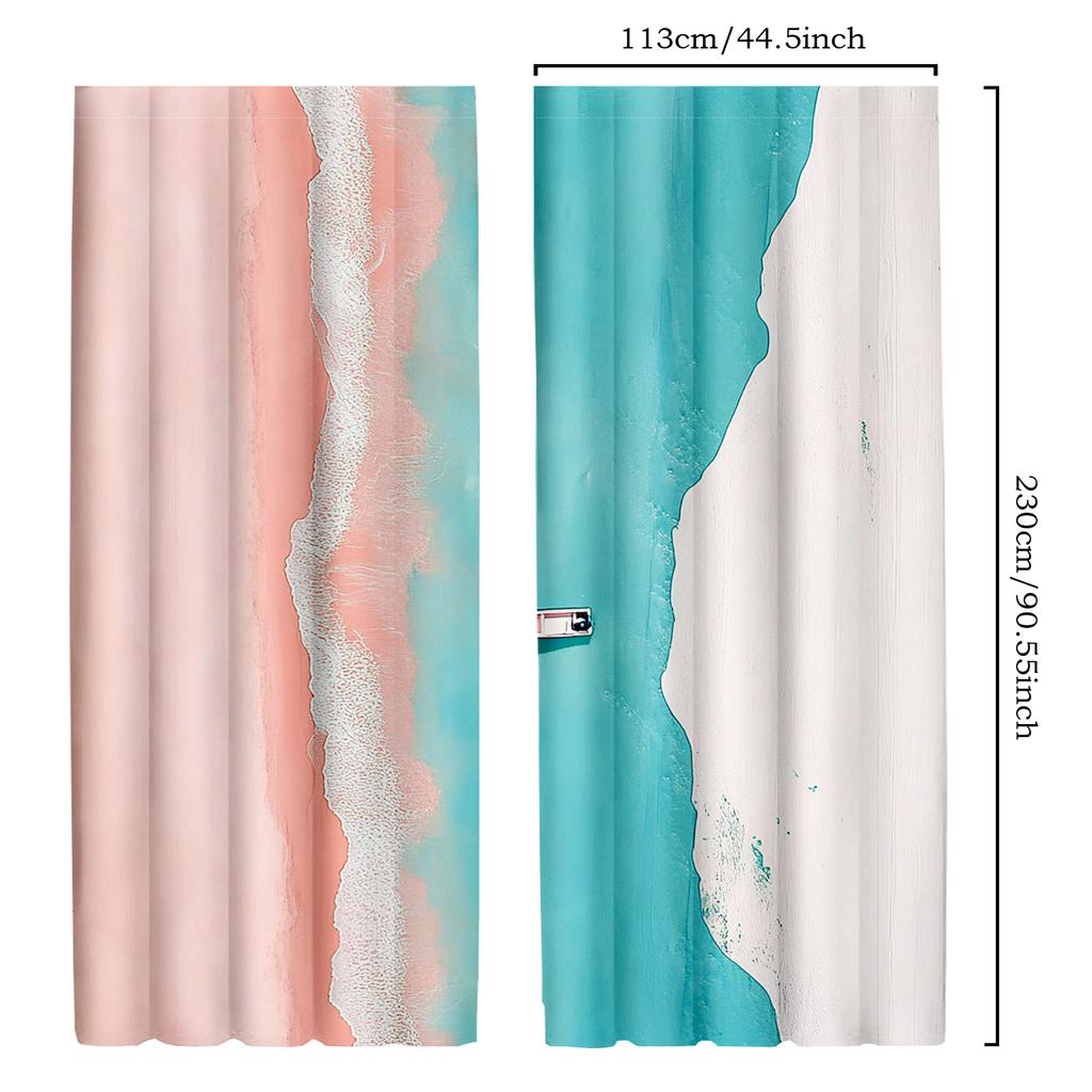 2pcs Ocean and Beach Curtains for   Hawaii Vacation Style Drapes for S and S Rooms Decorative Curtains