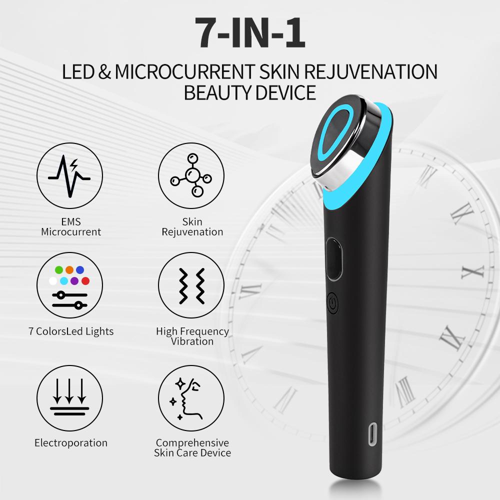 7 Colors Facial Skin Care Anti Wrinkle Beauty Device EMS Microcurrent Lift Massager Eye Massager