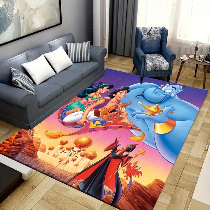 1pz Tappeto A Pelo Corto con Motivo di Aladdin Tappetino Morbido in Flanella per Soggiorno, Ufficio, Camera da Letto e Tappeto