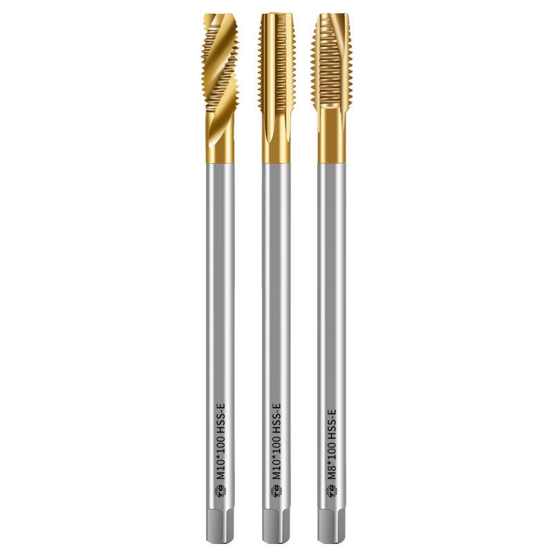 Tiangong Titanium-Plated High-Speed Steel Taps with Cobalt-Plated Straight Grooves for Stainless Steel.
