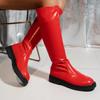 Módní červené dlouhé kozačky 2024 podzim zima nové dámské kozačky nad koleno velikost 43 protiskluzová silná podrážka dámská moderní bota