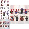 X0331 Spiderman Building Blocks Toy Set With Black And Red Superhero Suit
