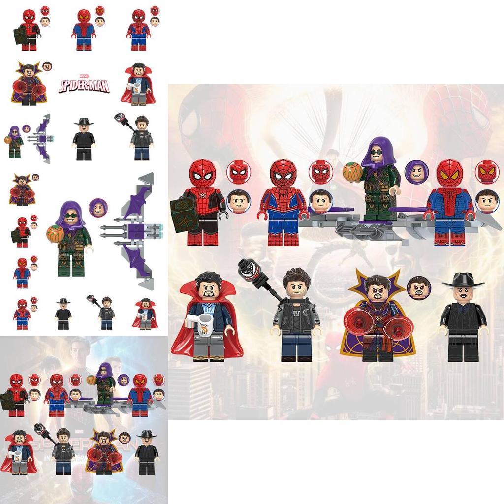 X0331 Spiderman Building Blocks Toy Set With Black And Red Superhero Suit