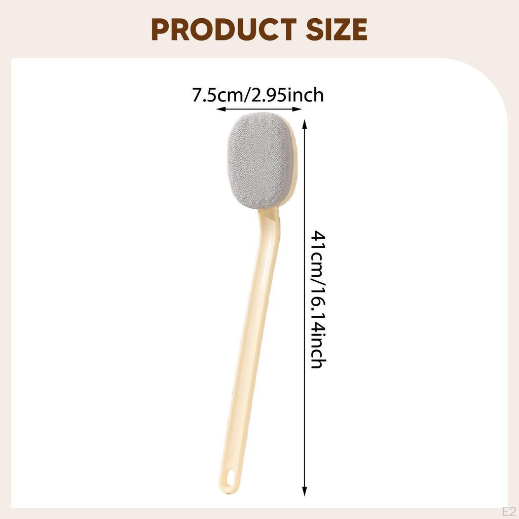 Ergonomic Body Brush, Back Long Handle, Bath Curved Head, Shower Non-Slip Grip,