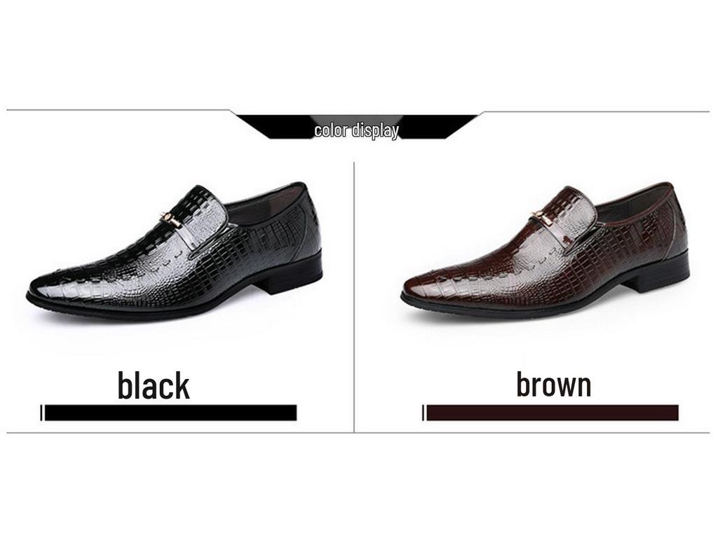 Pánské formální kožené nazouvací boty nadměrné velikosti s krokodýlím vzorem podzim/zima 2024