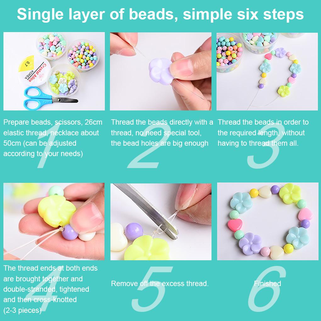 Toddlers DIY Jewelry Beads Toys Kids Necklace Bracelet Beading Christmas Birthday Holiday Preschool Party Toy Gadgets