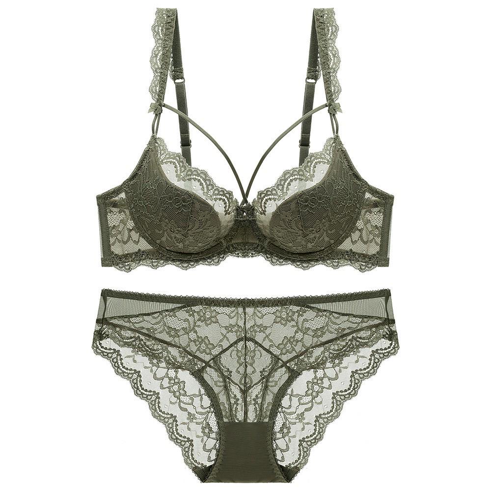 Cross-Border Lace Cotton Bra Set: Sexy, Plus Size, Anti-Sagging Support