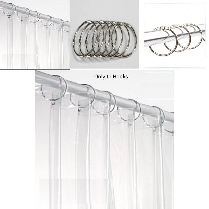 Modern Minimalist Metal Shower Curtain Hook Rings With Open Ends For Bathroom Decor