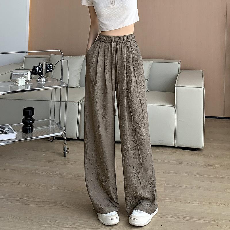 

Новые, хит продаж, новые прямые брюки в китайском стиле для женщин, летние новые универсальные брюки с высокой талией для женщин, драпированные широкие брюки XL