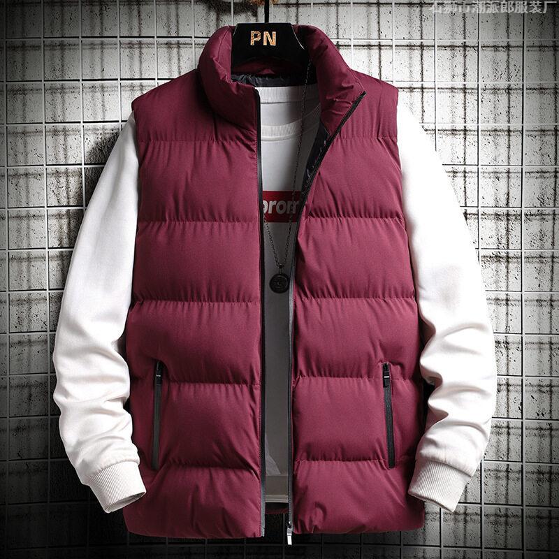 Autumn and winter men's down cotton vest Korean version of trendy vest men's loose winter handsome thickened outer vest jacket