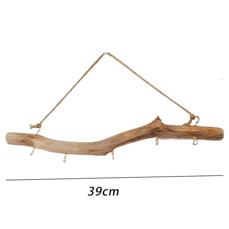 M-Modern-1 Piece Wooden Hook Driftwood Hook Vintage Decor Supplies Easy To Use Branch Hanger Holder For Entryway Small Item Clos