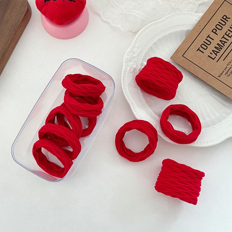 10Pcs High Elasticity Mixed Hair Tape Head Rope Mixed Ponytail Headwear for Children Girl Pink Hair Hoop Hair Rope Seamless