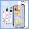 Back Cover Protective Phone Case For HTC Desire 20 Plus/D20+ Lanyard Kickstand Silicone Wrist Strap Oil Painting Ring