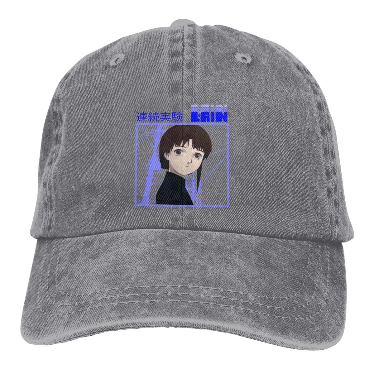 

Washed Mens Baseball Cap Blue Trucker Snapback Caps Dad Hat Serial Experiments Lain Anime Golf Hats One Size