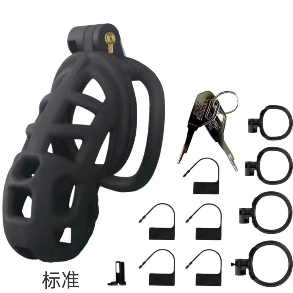 Lumi Men's Cobra Chastity Cage Resin Lock with Rings 100% Waterproof BDSM Adult Toy for Long-Term Wear VC11