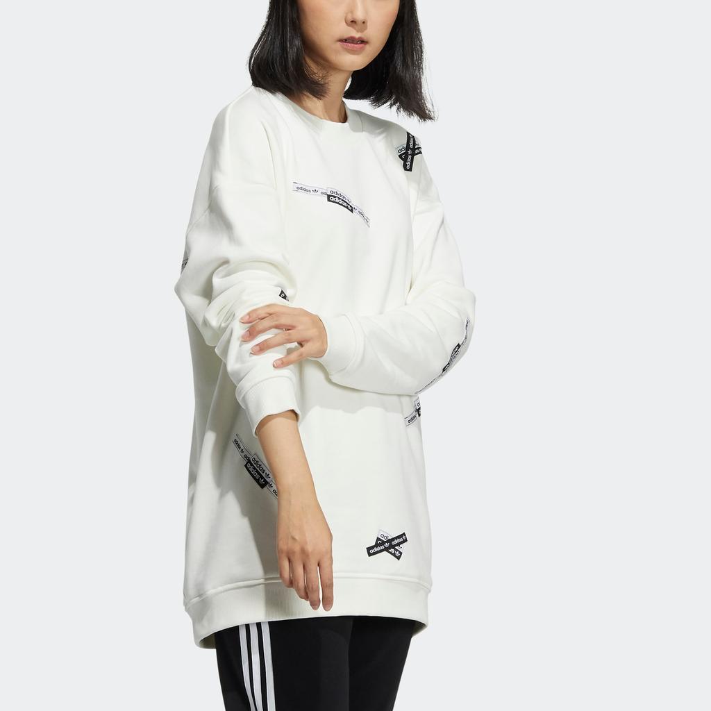 Adidas Originals Pharrell Williams Sweatshirts Women's White Crew Neck Moderate Regular H38831