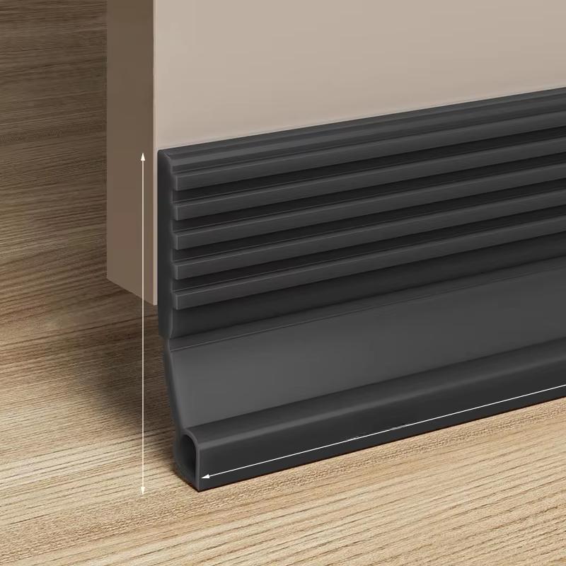 1PC 1m/39.37inch Self-Adhesive Windproof Door Bottom Seal Strip Double Dustproof Free-Cutting Under Door Weatherstrip