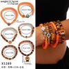 Halloween New Skull Pumpkin Bracelet Set, Witch Spider Mixed Color Beaded Kunjuan Hand