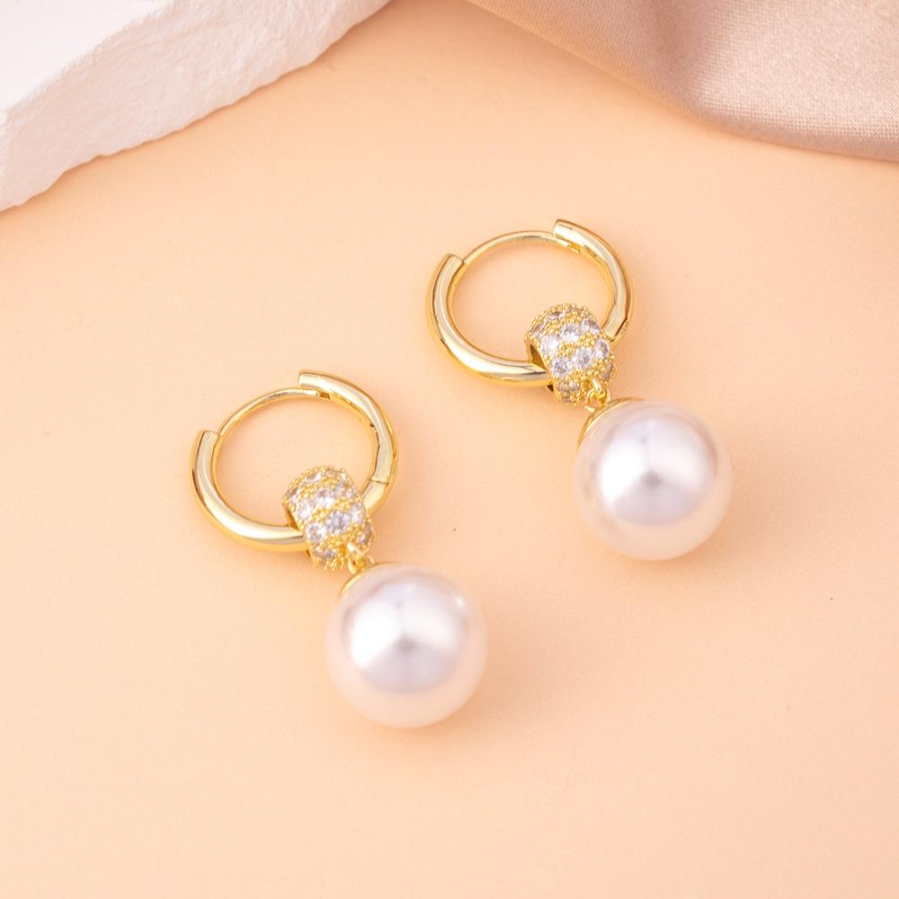 Luxury Women's Zircon Pearl Earrings – Stylish Pendant Dangles for All Face Shapes