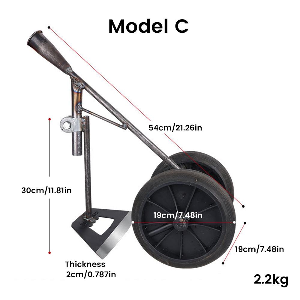 3 In 1 Multifunctional 2Wheels Power-Assisted Weeding Scarifying Hoe, Ditching And Scarifying Triangular Hoe, Agricultural Tools