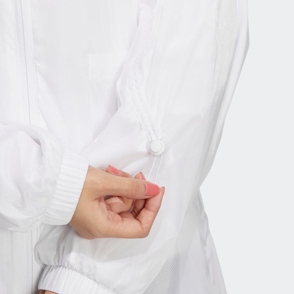 Adidas Neo Mid-Length Solid Color Sports Hooded Windbreaker Jacket Women Outerwear White HM7415