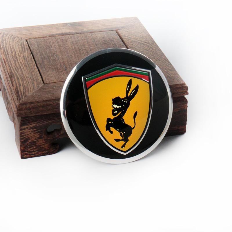 4Pc 56mm/60mm/65mm Ferrari Donkey Badge Emblem Car Wheel Hub Center Caps Rim Cover Stickers For Ferrari Horse Donkey Accessories JQ1