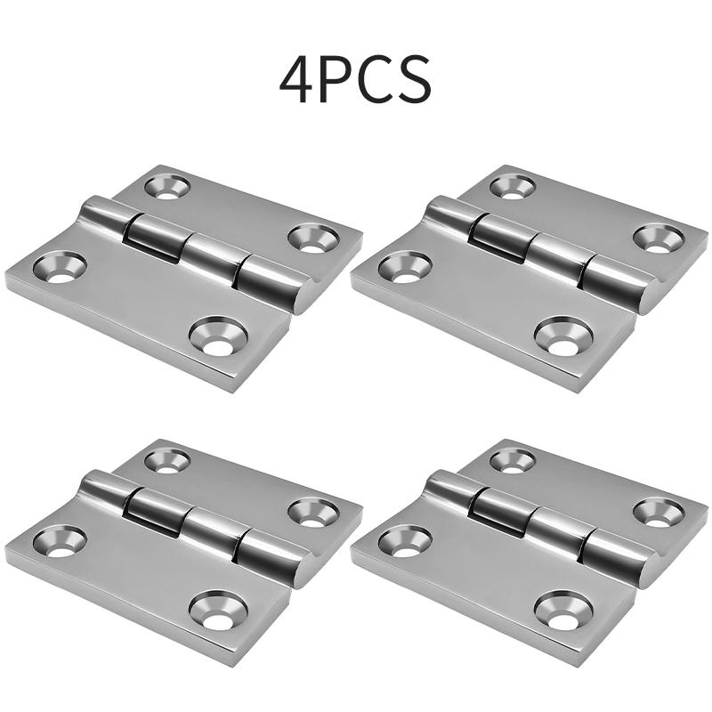 4 Pcs 316 Stainless Steel Hinge Marine Boat Square Deck Cast Door Hinge Polished Hardware