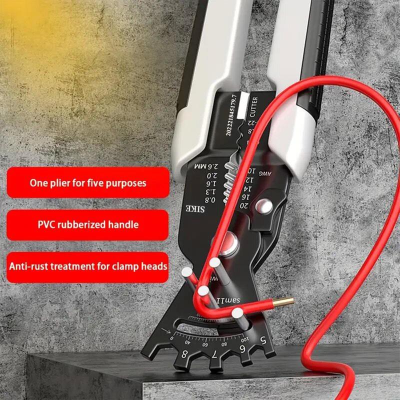 Wire Stripper Cable Stripping Tool 5 in 1 Hand Tool Wire Stripping Cutting Tool Cable Bending Plier Wrench Cable Cutter серый