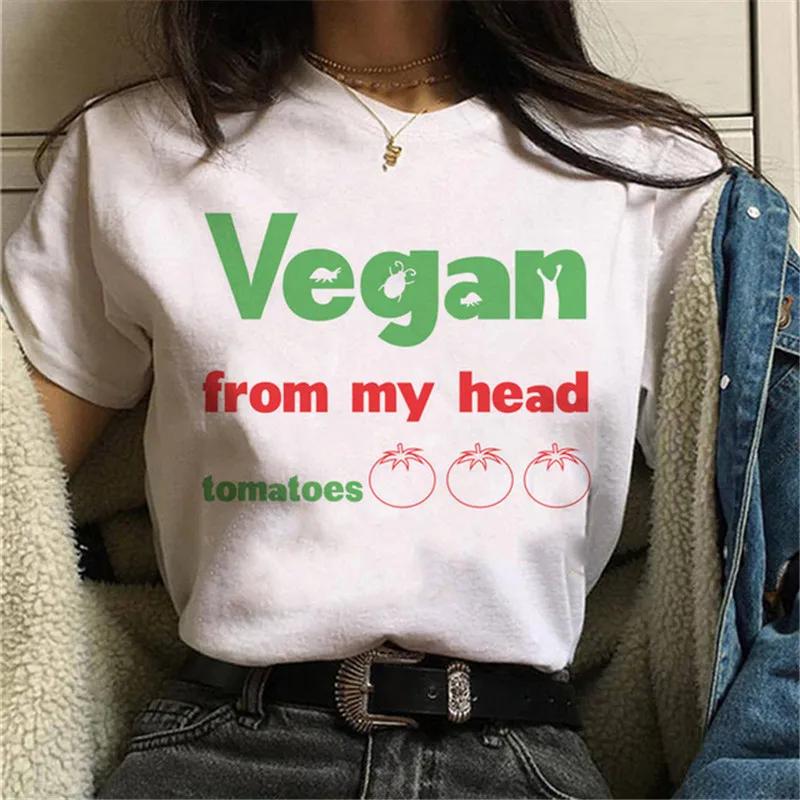 Maycaur Avocado Vegan Women T Shirt Harajuku Ulzzang Kawaii Cartoon Tshirt 90s Graphic Female Short Sleeve Tshirt Summer Clothe