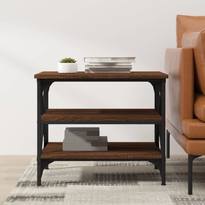 VidaXL Table d'appoint Chêne marron 55x38x45 cm Bois d'ingénierie 823336