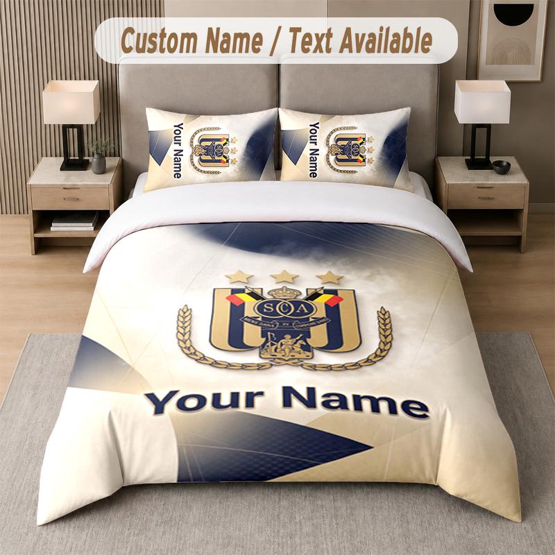 Anderlecht FC Design Bedding Set Custom Text 1 Duvet Cover & 2 Pillow Cases