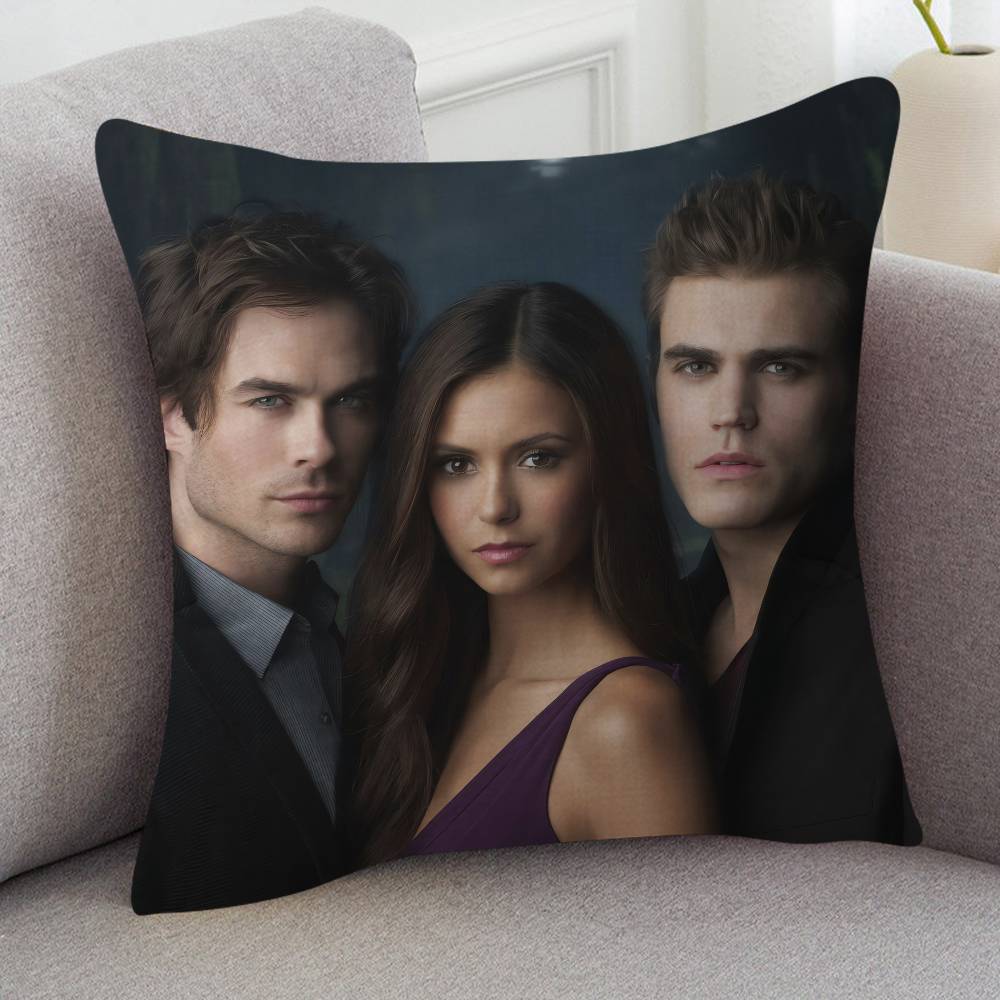 TV Drama The Vampire Diaries Cartoon Series Square Pillowcase Soft Waist Sofa Cushion Cover Bedroom Room Pillowcase