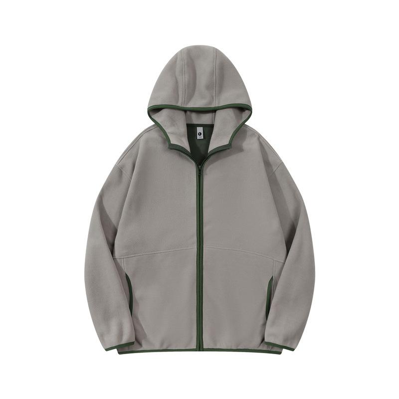 Men's Double-Sided Fleece Hoodie Autumn and Winter Warm Windbreaks Zipper Jackets for Men