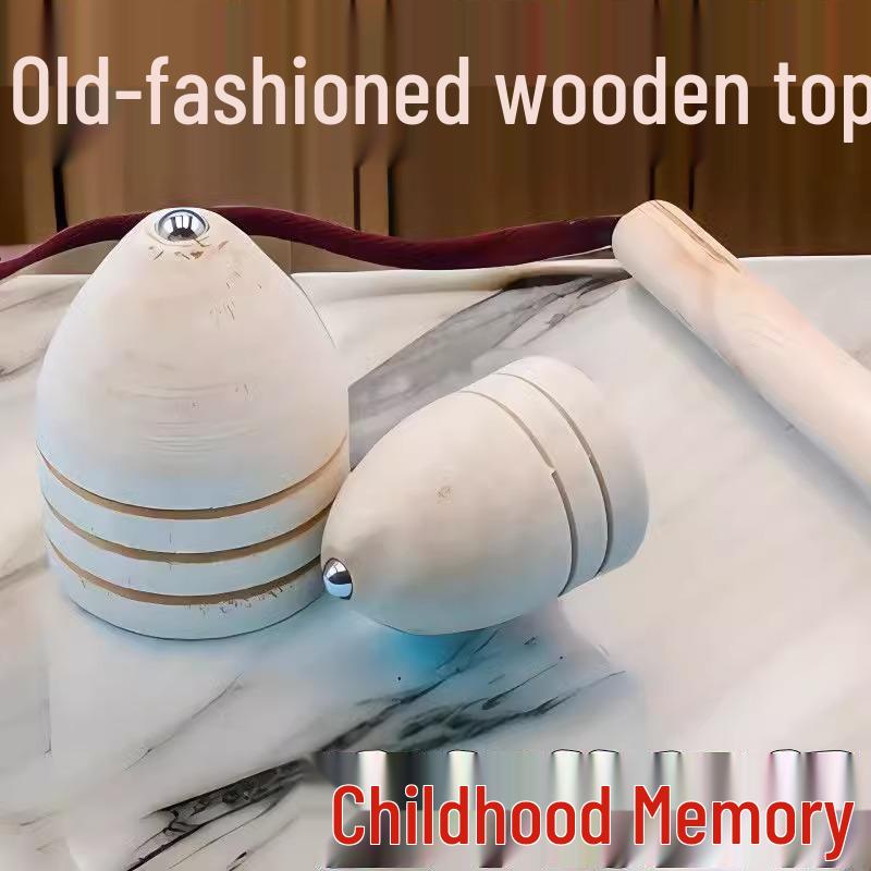 

Деревянный волчок из массива дерева с веревочкой - Классическая детская деревянная игрушка-волчок