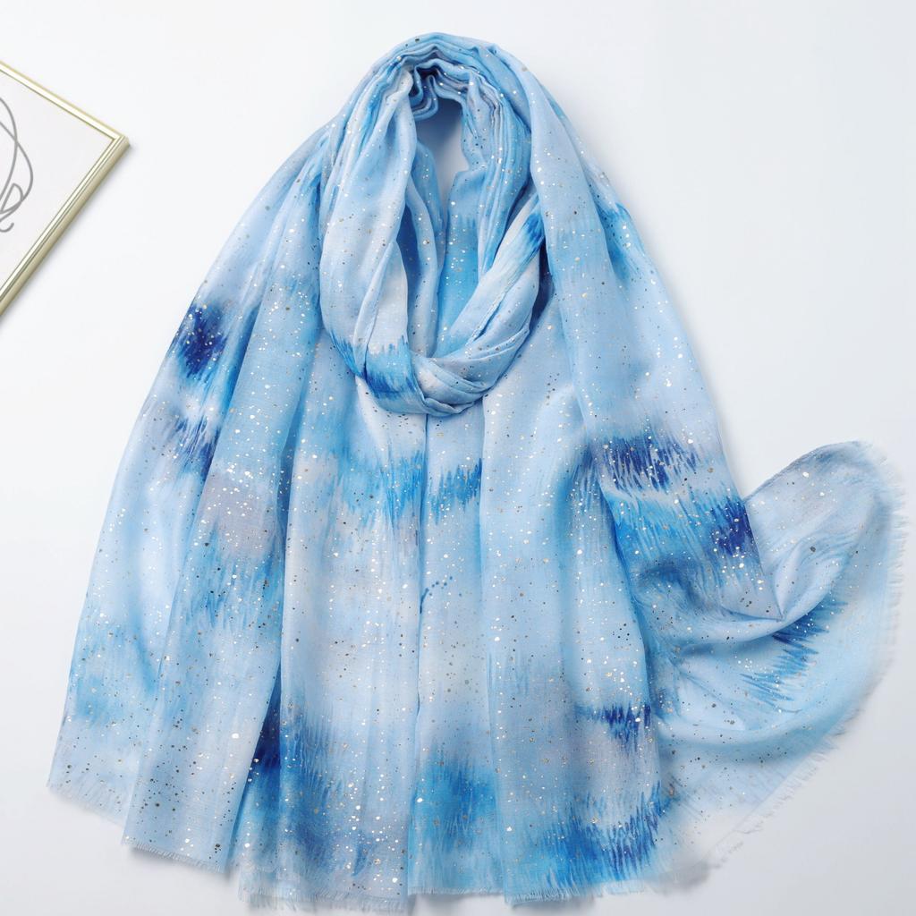Hot stamping cloud light wind light satin cotton printing long towel factory sales travel vacation sunscreen shawl