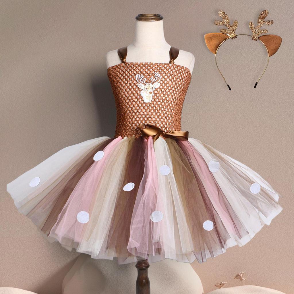 Reindeer Tutu Dress for Girls Children Clothes Princess Costume Birthday