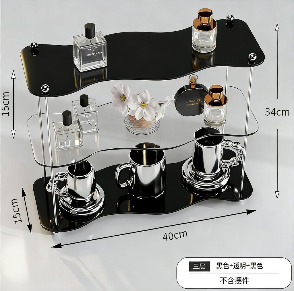 2-3layer Desktop Storage Rack Water Cup Storage High-value Cup Rack Detachable Acrylic Perfume Figure Display Stand Ins Style