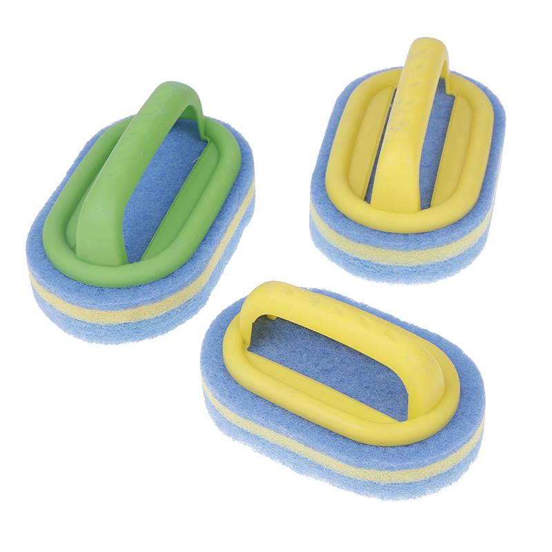 Kitchen Bathroom Toilet Cleaning Magic Sponge Glass Wall Cleaning Bath Brush Handle Sponge Ceramic Window Slot Clean Brush