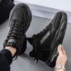 Men's Solid Color Flat Heel Anti Slip Protection Thick Sole Height Increasing Stable Grip Hiking Boots Retro High Top Sports