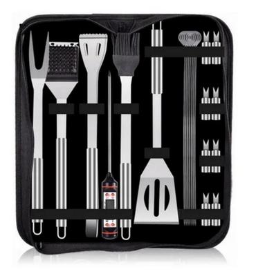 Grillzubehör-Set, 20-teiliges Grillwerkzeug-Set aus Edelstahl