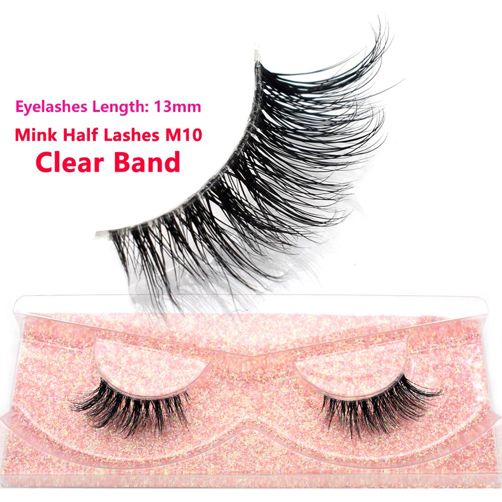 FOXESJI Mink Half Lashes Extension Natural Daily Reusable Short Strip Eye Lashes Mink Fluffy Soft Half False Eyelashes Make Up