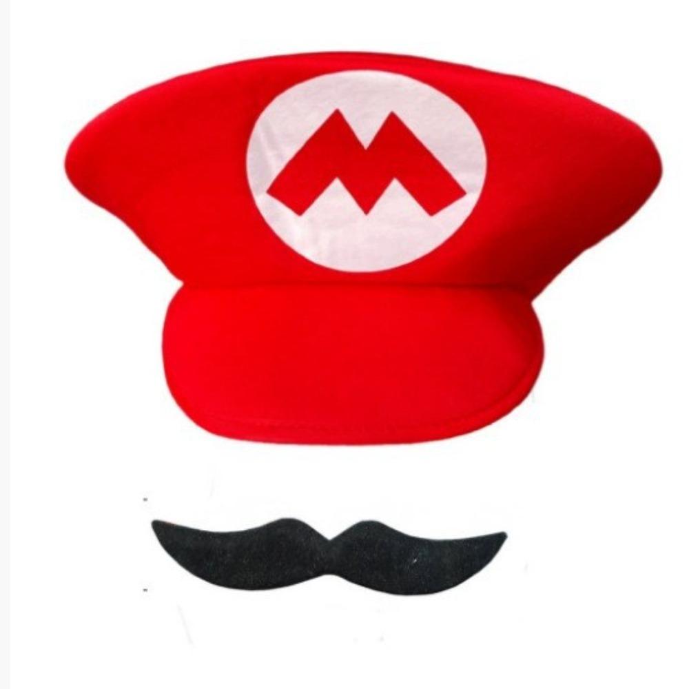 

Game Red Green Super Brothers Adults Cosplay Hats Funny Cap Gloves Beard Halloween Party Cosutmes Matching Accessories Option 1 красный