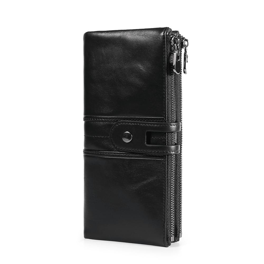 Portefeuille femme Portefeuille long Anti-vol Rfid Brosse Portefeuille à main Black, multicolore