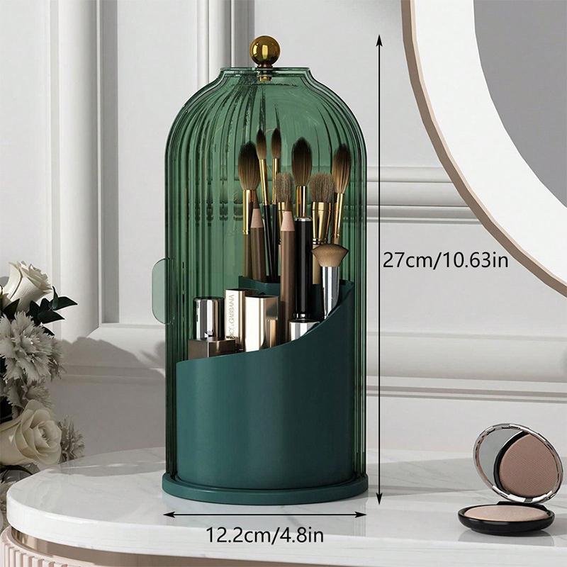 360° Rotating Makeup Brush Holder With Lid Luxury Cosmetic Organizer Lipstick Eyebrow Pencil Holder Eye Shadow Storage Box